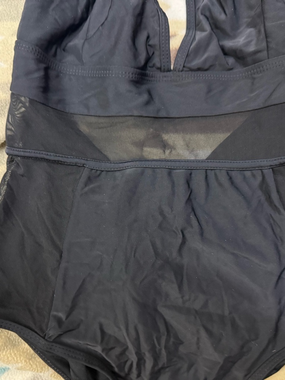 Cupshe Black One-Piece Swimsuit with Mesh Waist - Picture 3 of 3